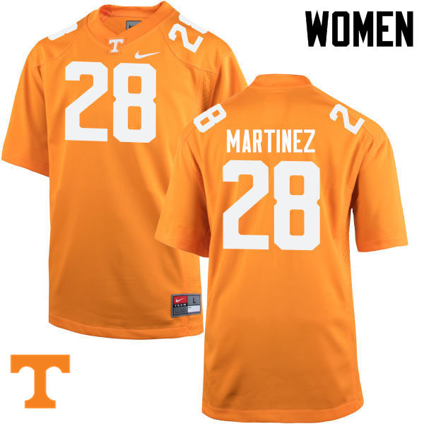 Women #28 Will Martinez Tennessee Volunteers College Football Jerseys-Orange